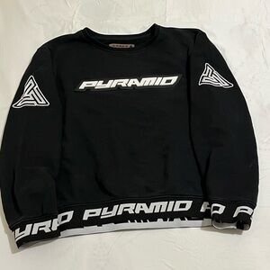 Black Pyramid Crewneck Sweater in Black and White Womens Size 2XL